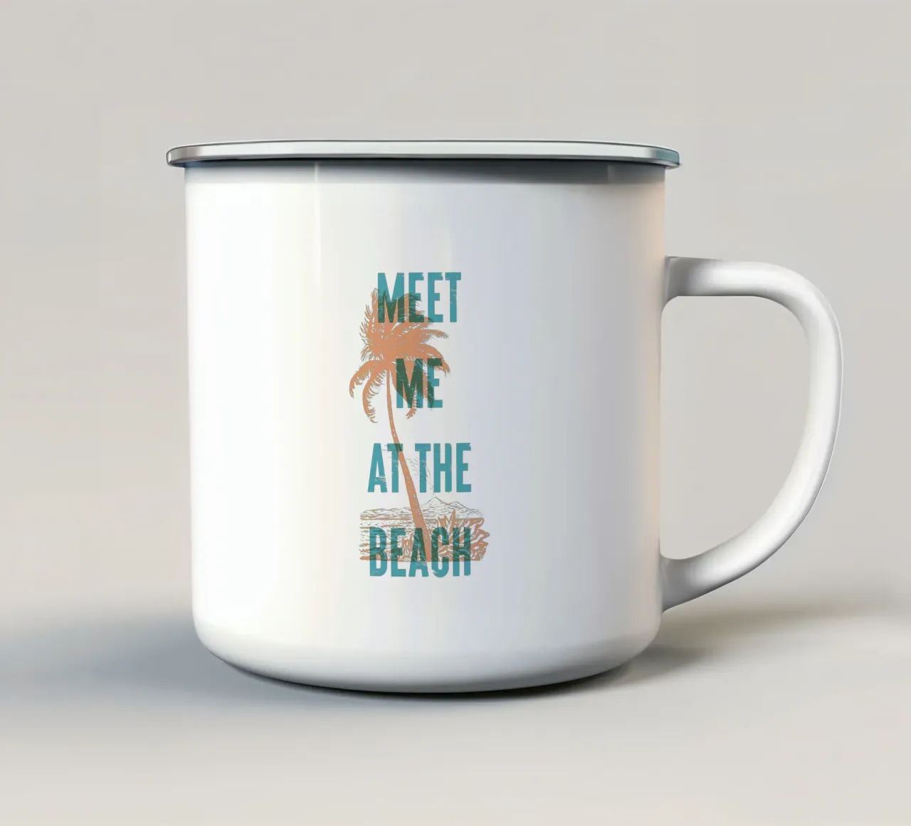 Incontriamoci in spiaggia tazza in smalto da Vintagrafica