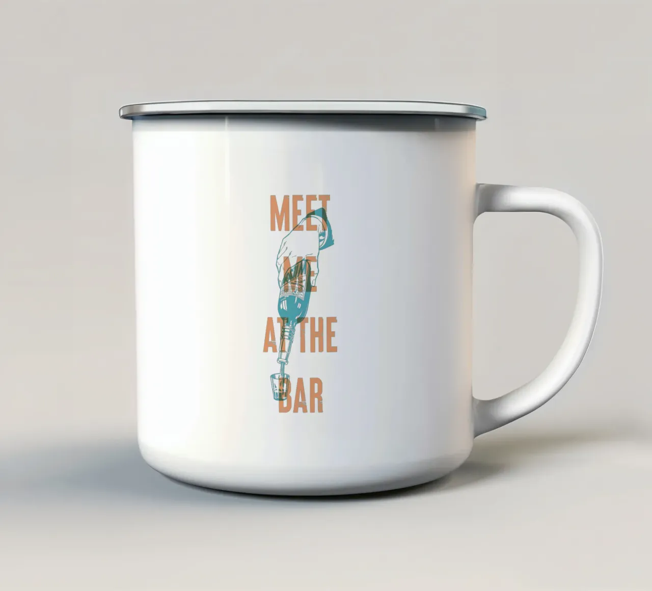 Incontriamoci al bar tazza in smalto da Vintagrafica