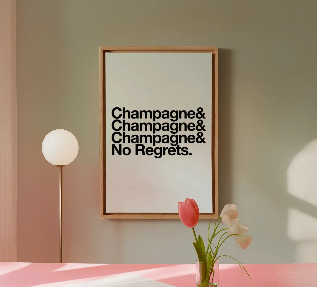 Champagne & Regrets canvas by Studio One