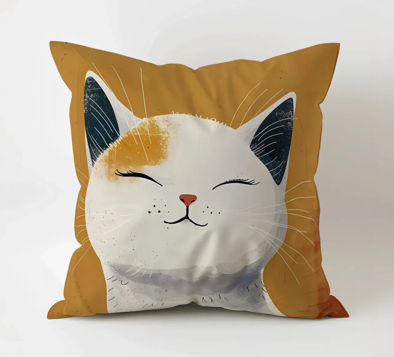 Sunny Feline Smile_ Warmth in Art decorative cushion by Manh beo
