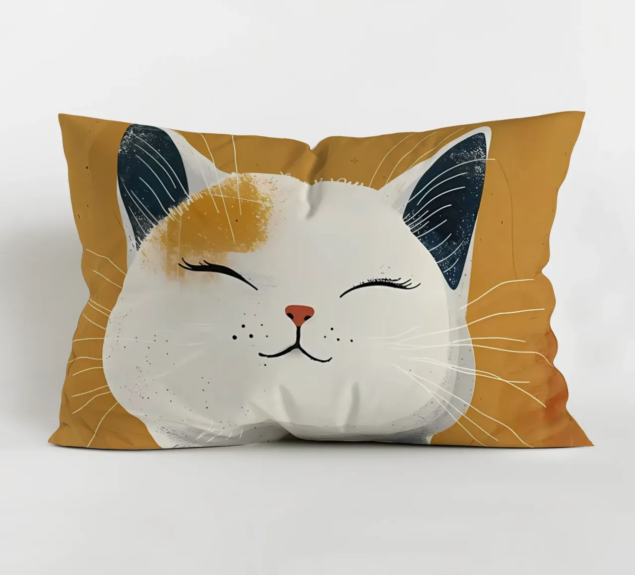 Sunny Feline Smile_ Warmth in Art decorative cushion by Manh beo