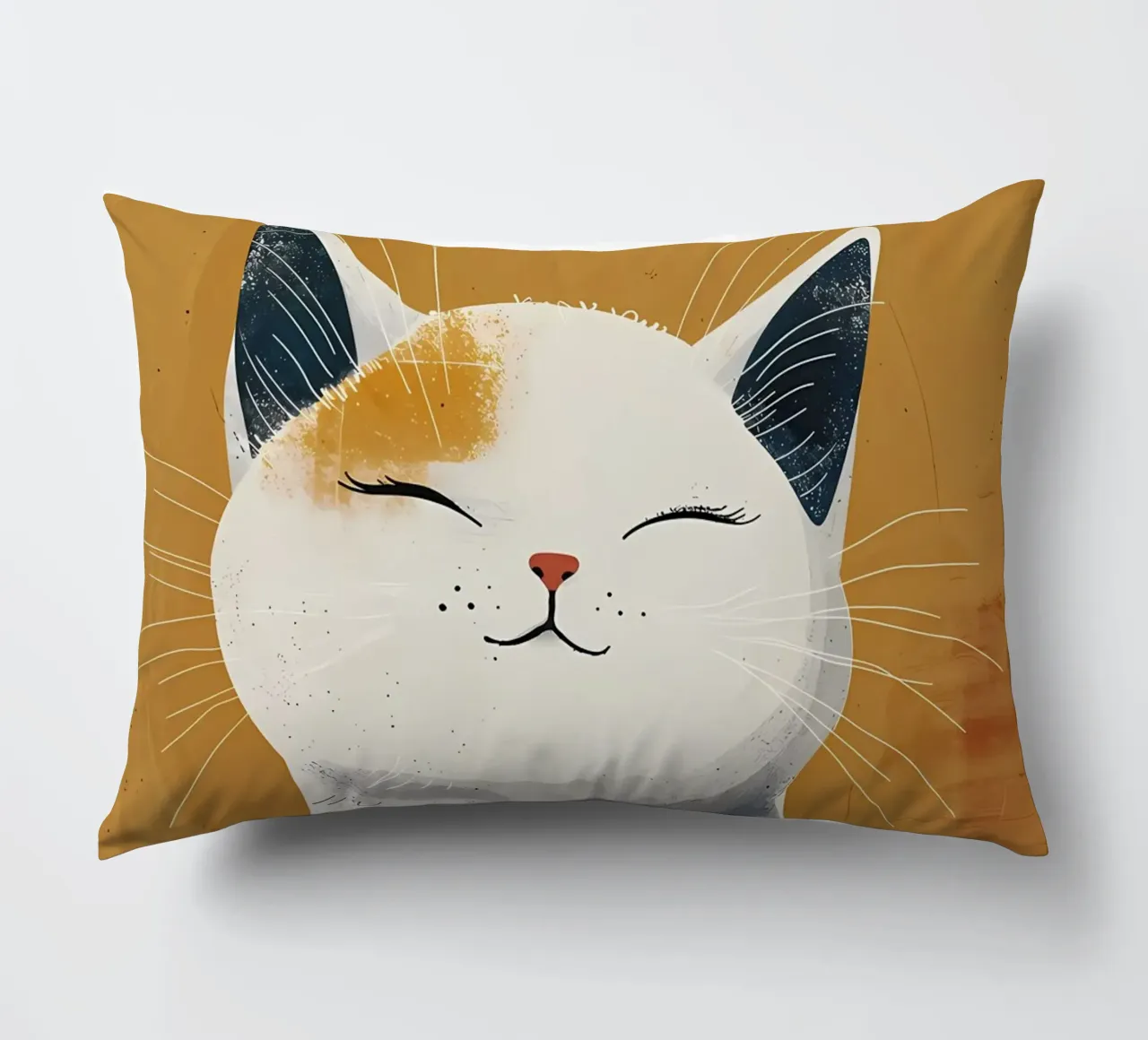 Sunny Feline Smile_ Warmth in Art decorative cushion by Manh beo