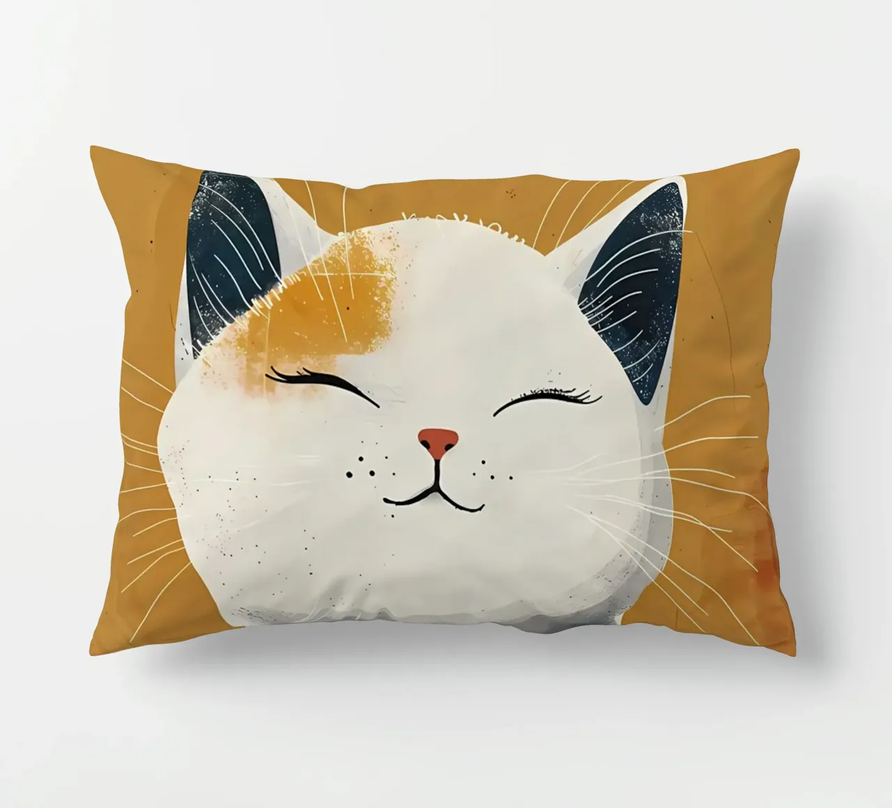 Sunny Feline Smile_ Warmth in Art decorative cushion by Manh beo