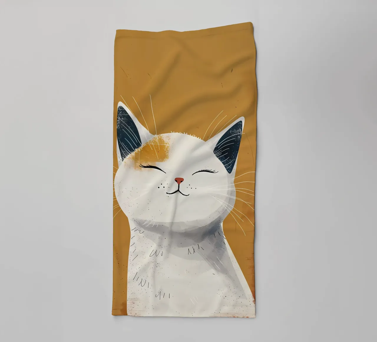 Sunny Feline Smile_ Warmth in Art towel by Manh beo