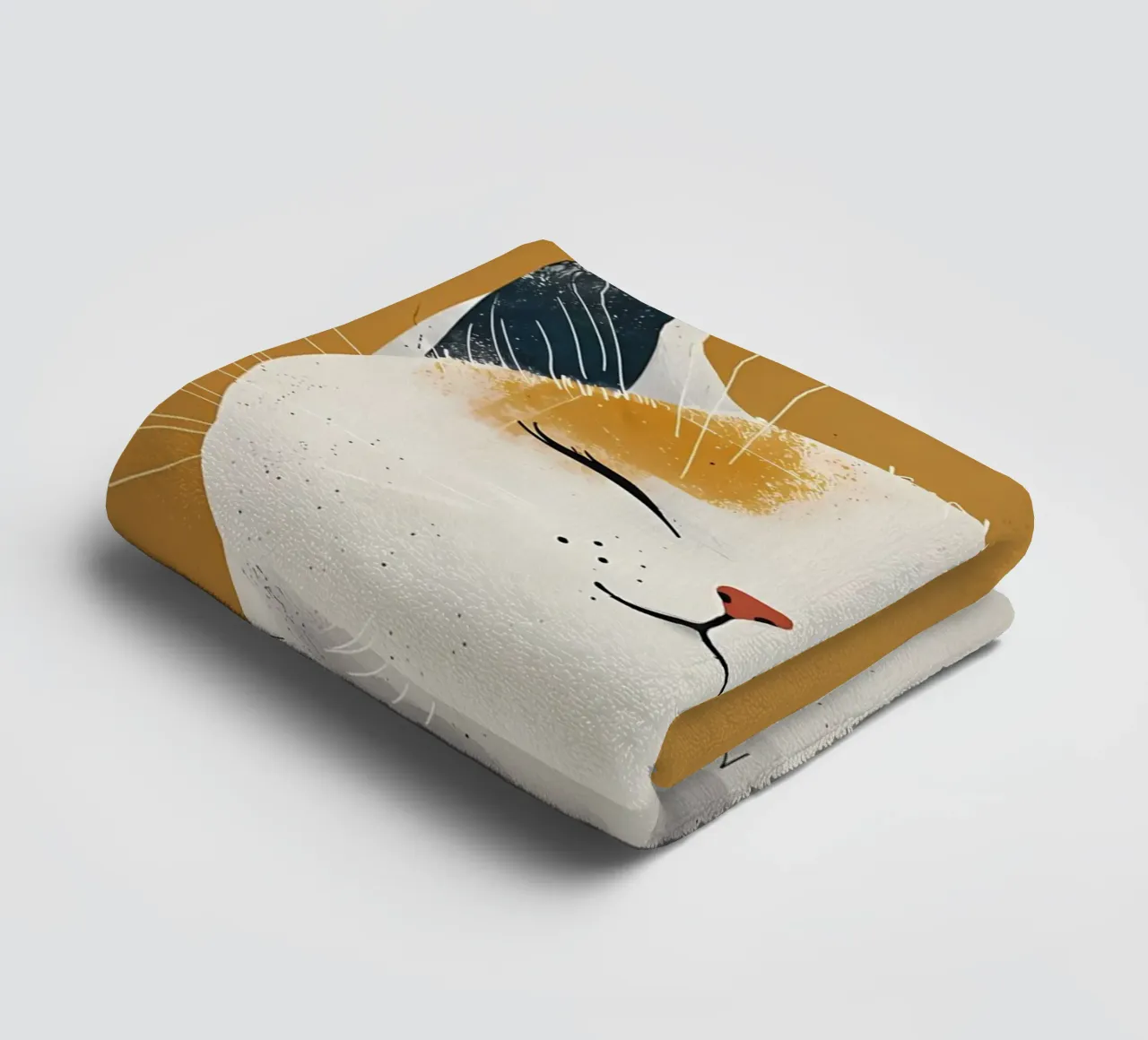 Sunny Feline Smile_ Warmth in Art towel by Manh beo