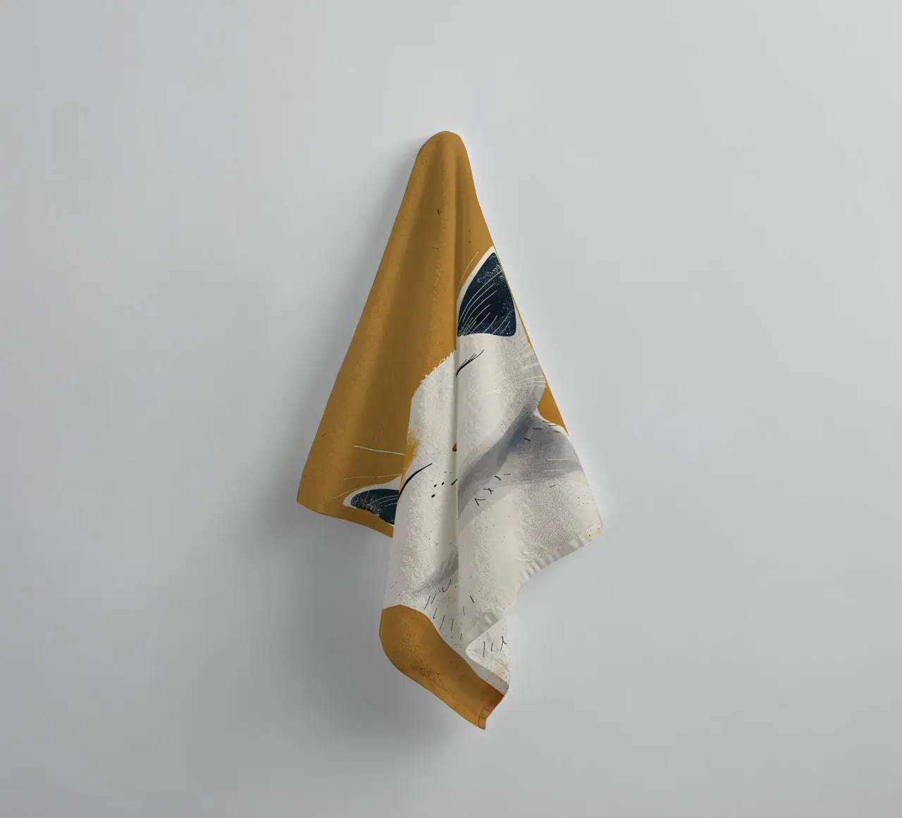 Sunny Feline Smile_ Warmth in Art towel by Manh beo