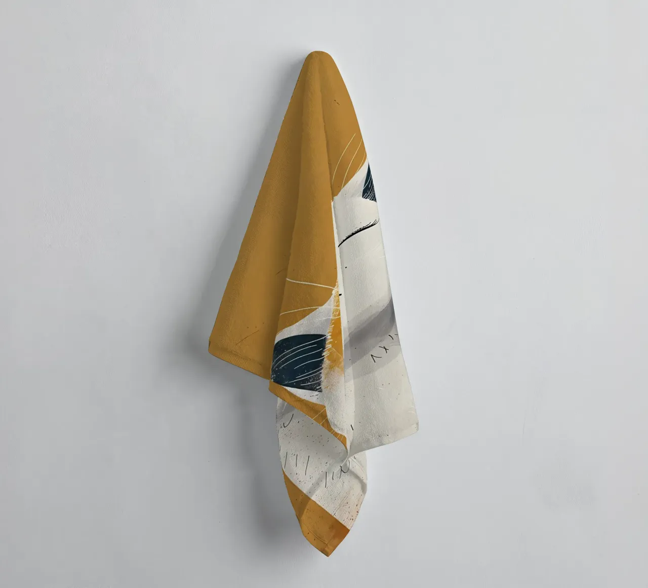 Sunny Feline Smile_ Warmth in Art towel by Manh beo