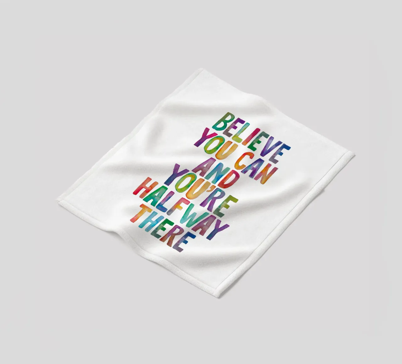 Believe You Can and You're Halfway There Rainbow Typography (Croire que l'on peut et que l'on est à mi-chemin) plaid polaire de THE MOTIVATED TYPE