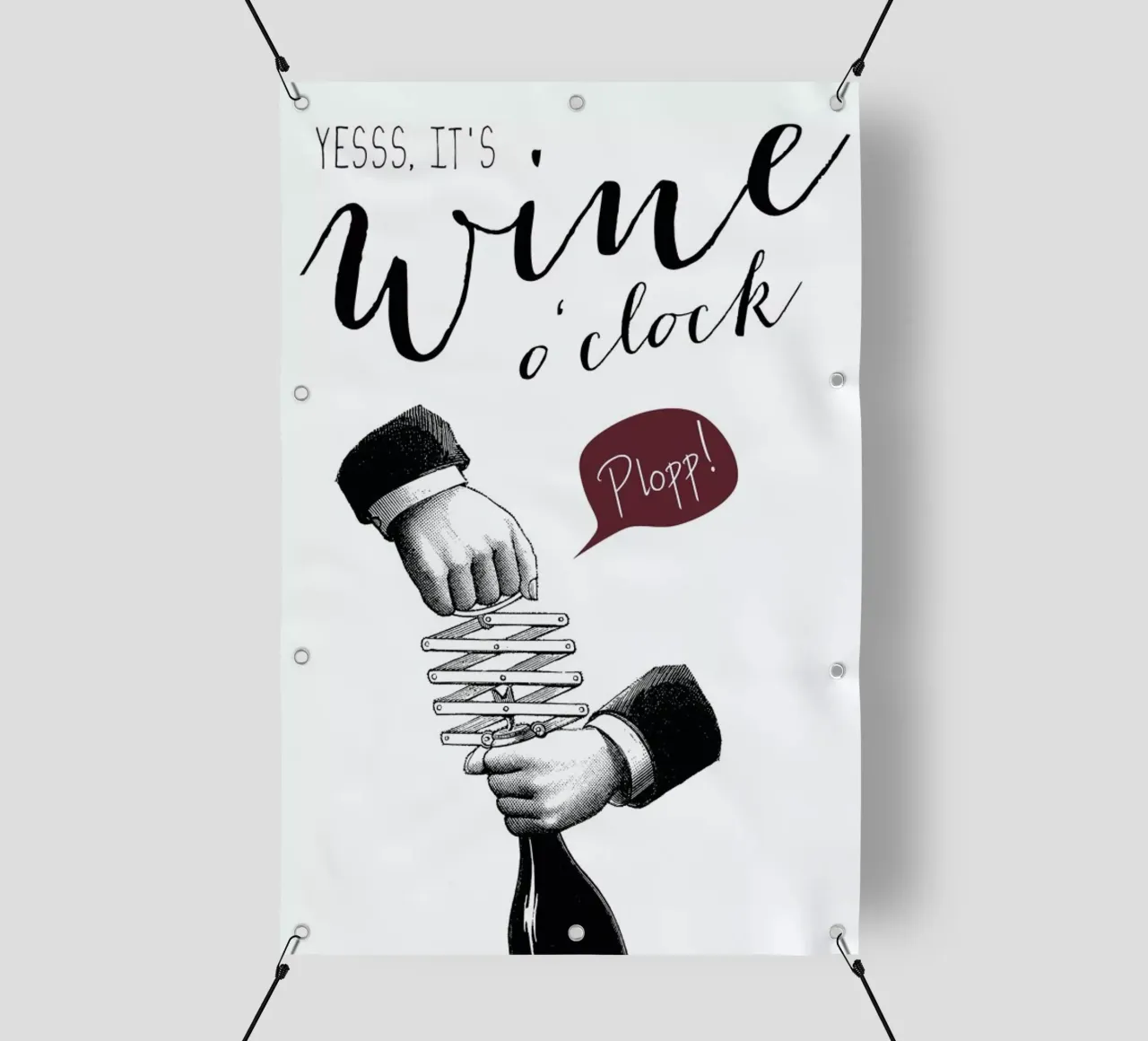 Wine o'clock telo in pvc da Amy & Kurt
