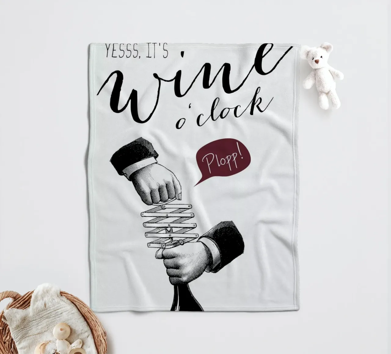Wine o'clock coperta in pile da Amy & Kurt