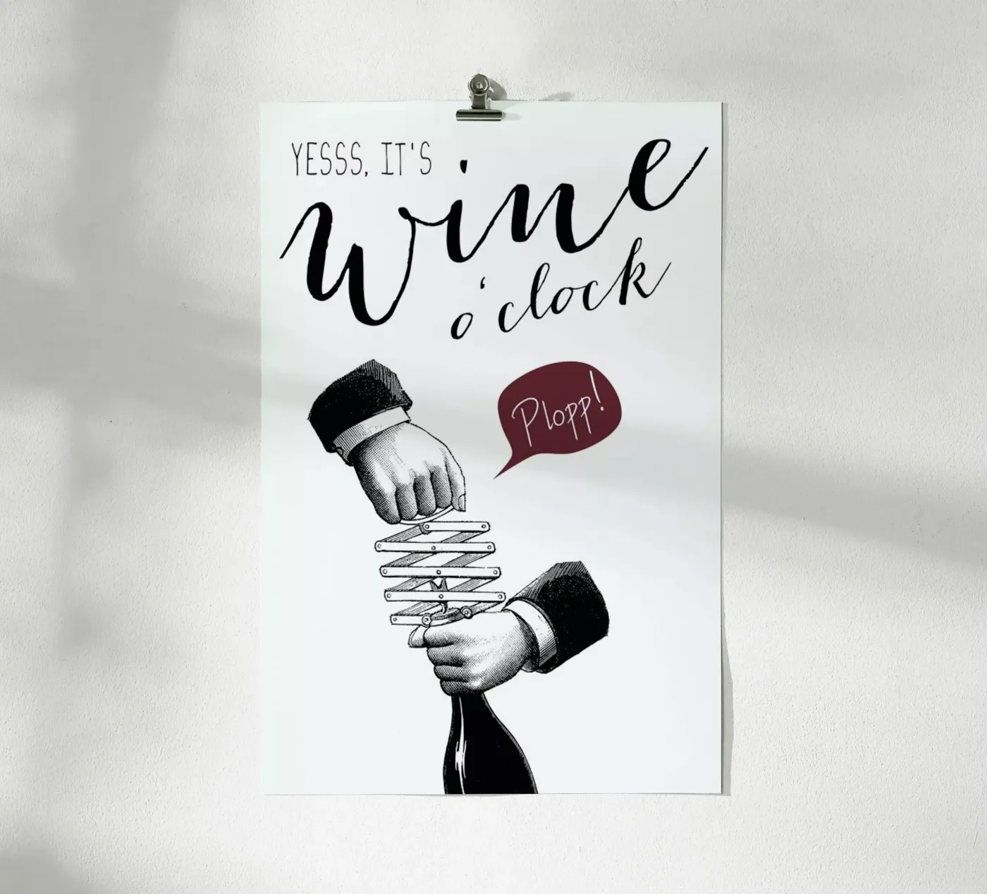 Wine o'clock poster by Amy & Kurt
