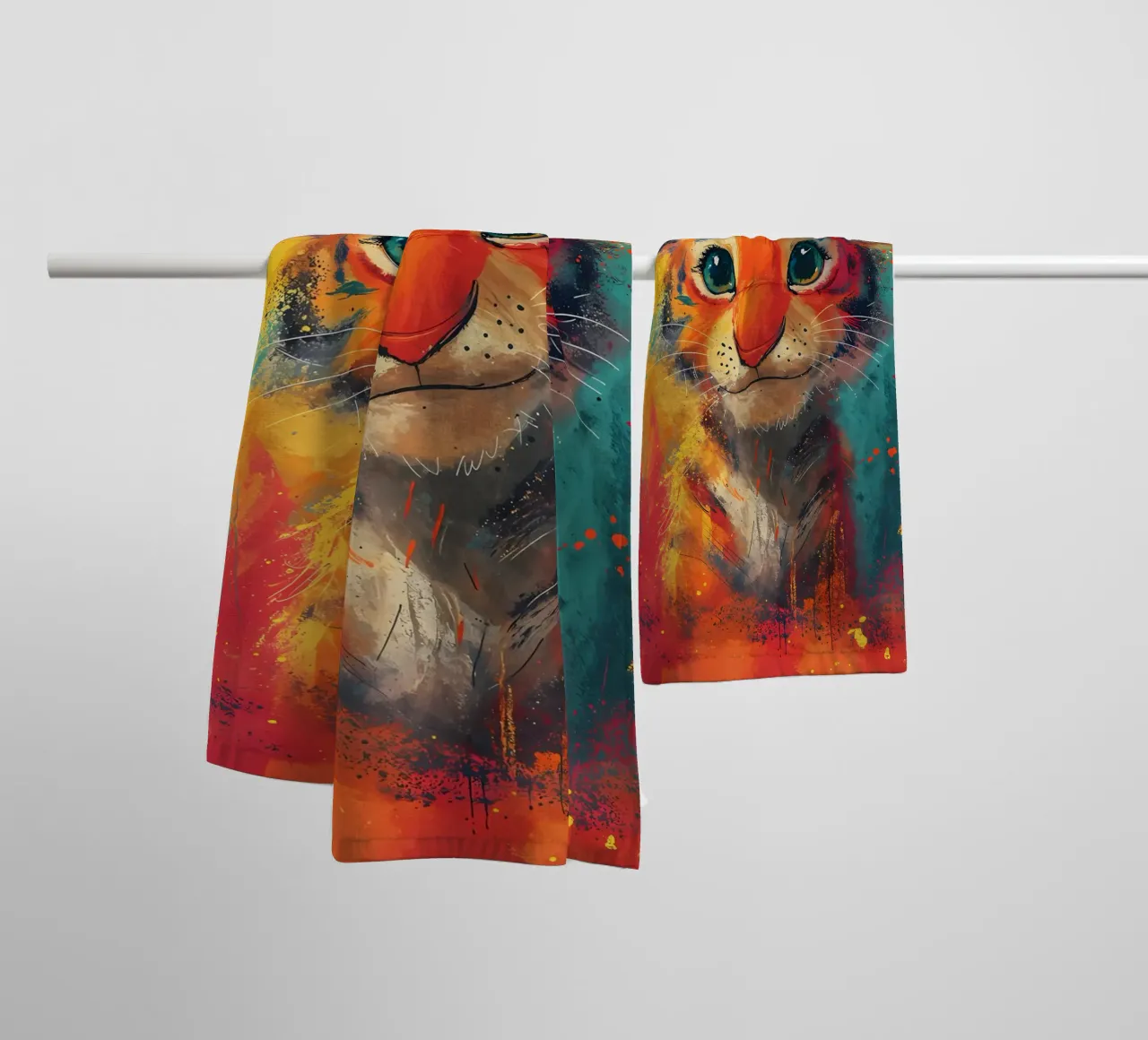 Tiger Cub Glow towel by Manh beo