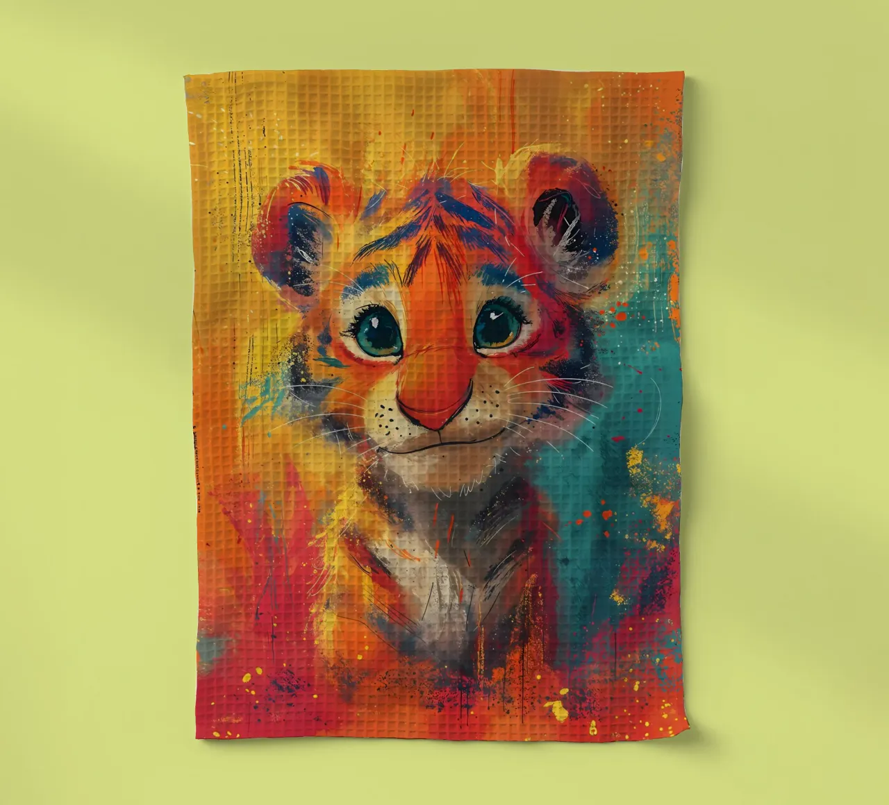 Tiger Cub Glow Geschirrtuch von Manh beo