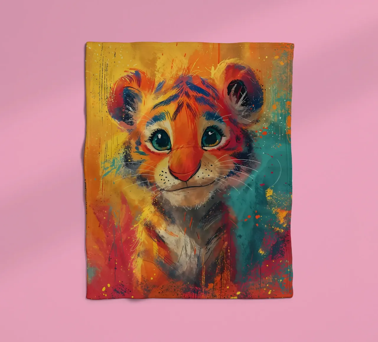 Tiger Cub Glow Fleecedecke von Manh beo
