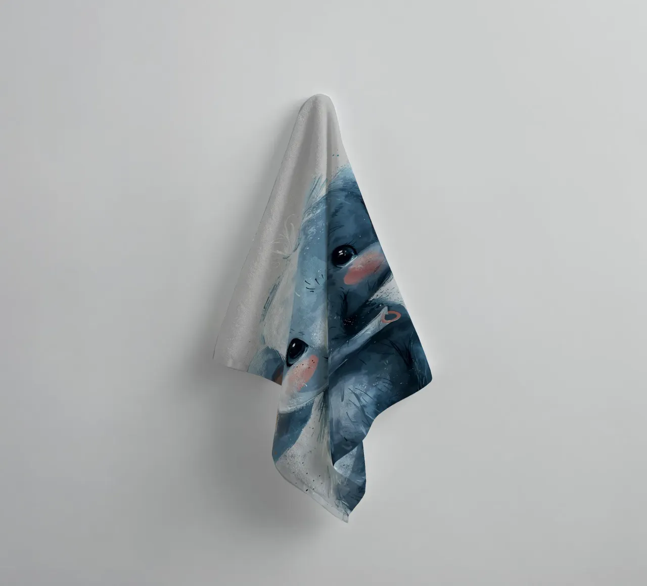 Tiny Blue Elephant towel by Manh beo