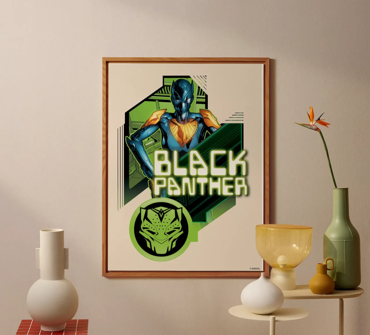 Black Panther alluminio dibond da MARVEL Designs by JUNIQE