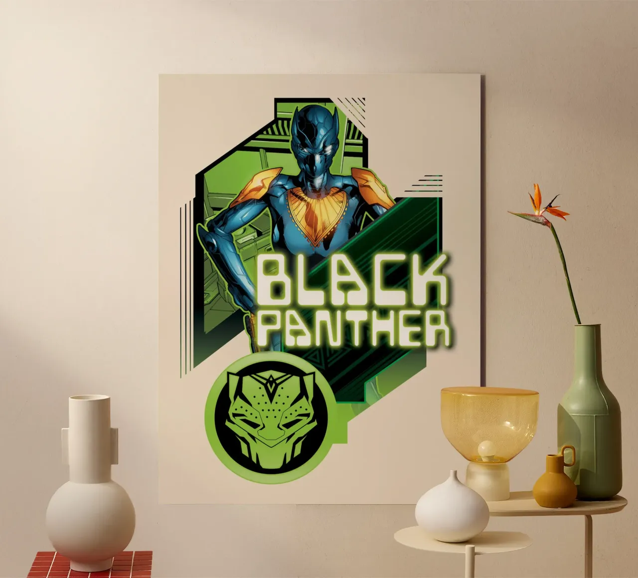 Black Panther alluminio dibond da MARVEL Designs by JUNIQE