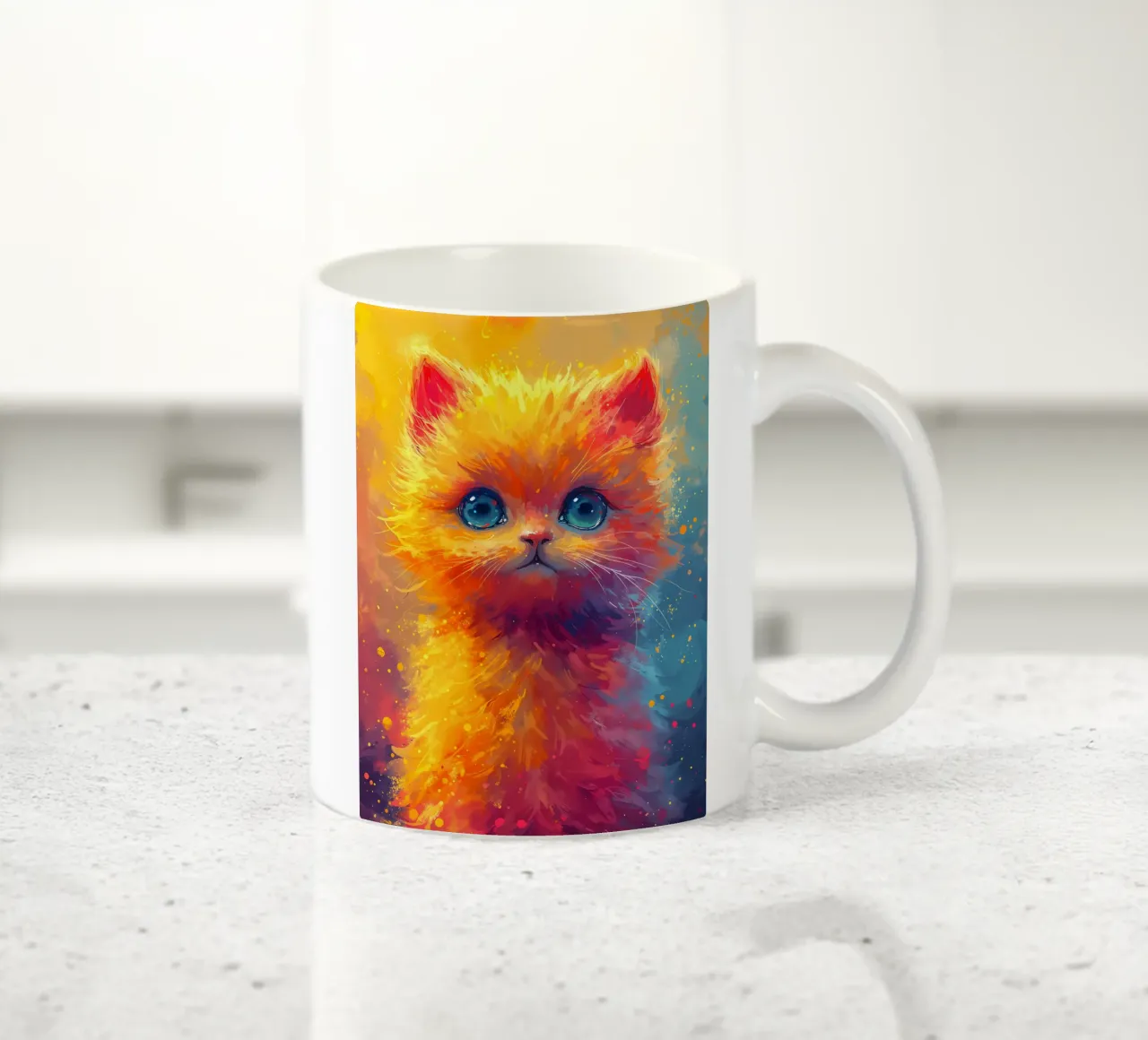 Sguardo felino vibrante tazza in ceramica da Manh beo