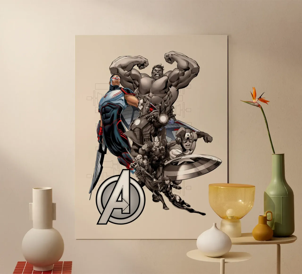 Falcon & The Avengers carta hahnemühle da MARVEL Designs by JUNIQE