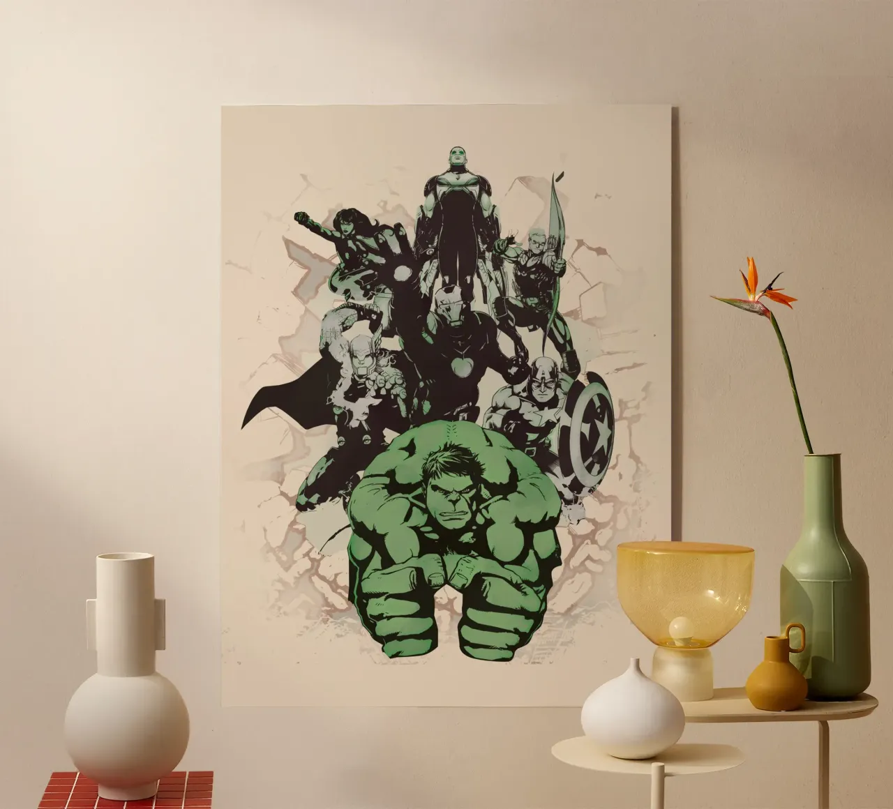 Hulk & The Avengers plexiglass da MARVEL Designs by JUNIQE