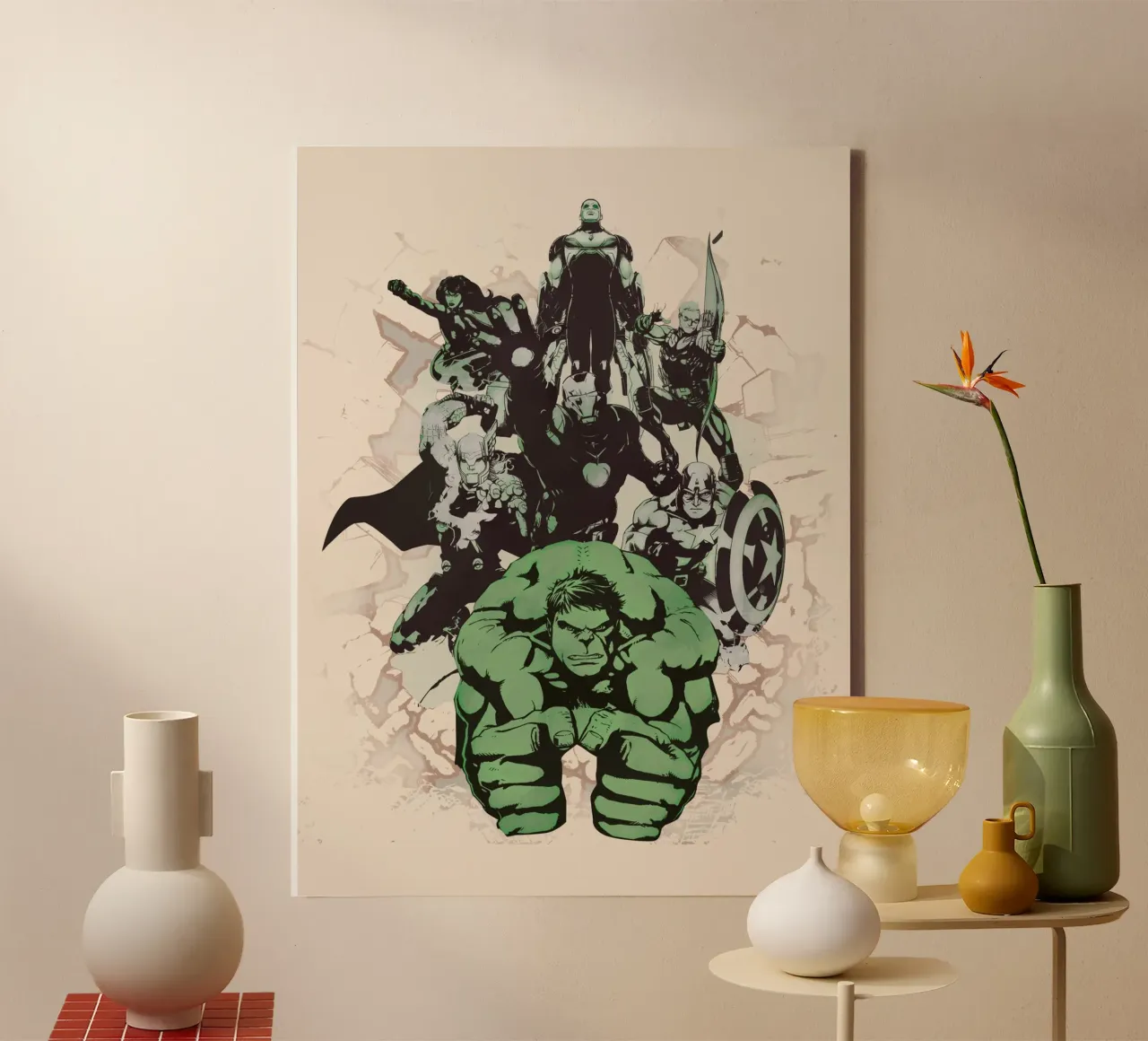 Hulk & The Avengers canvas by MARVEL Designs by JUNIQE