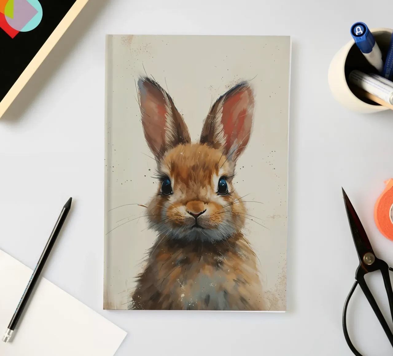 Warm Bunny Gaze notebook by Manh beo