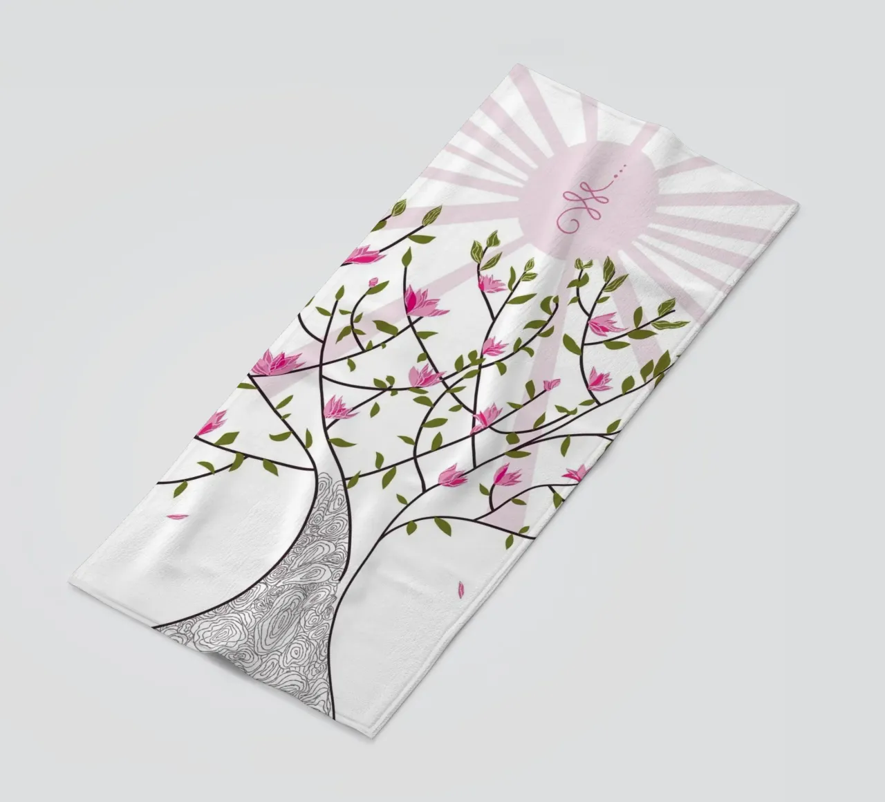 Tree of life beach towel by Mandalla Illustration