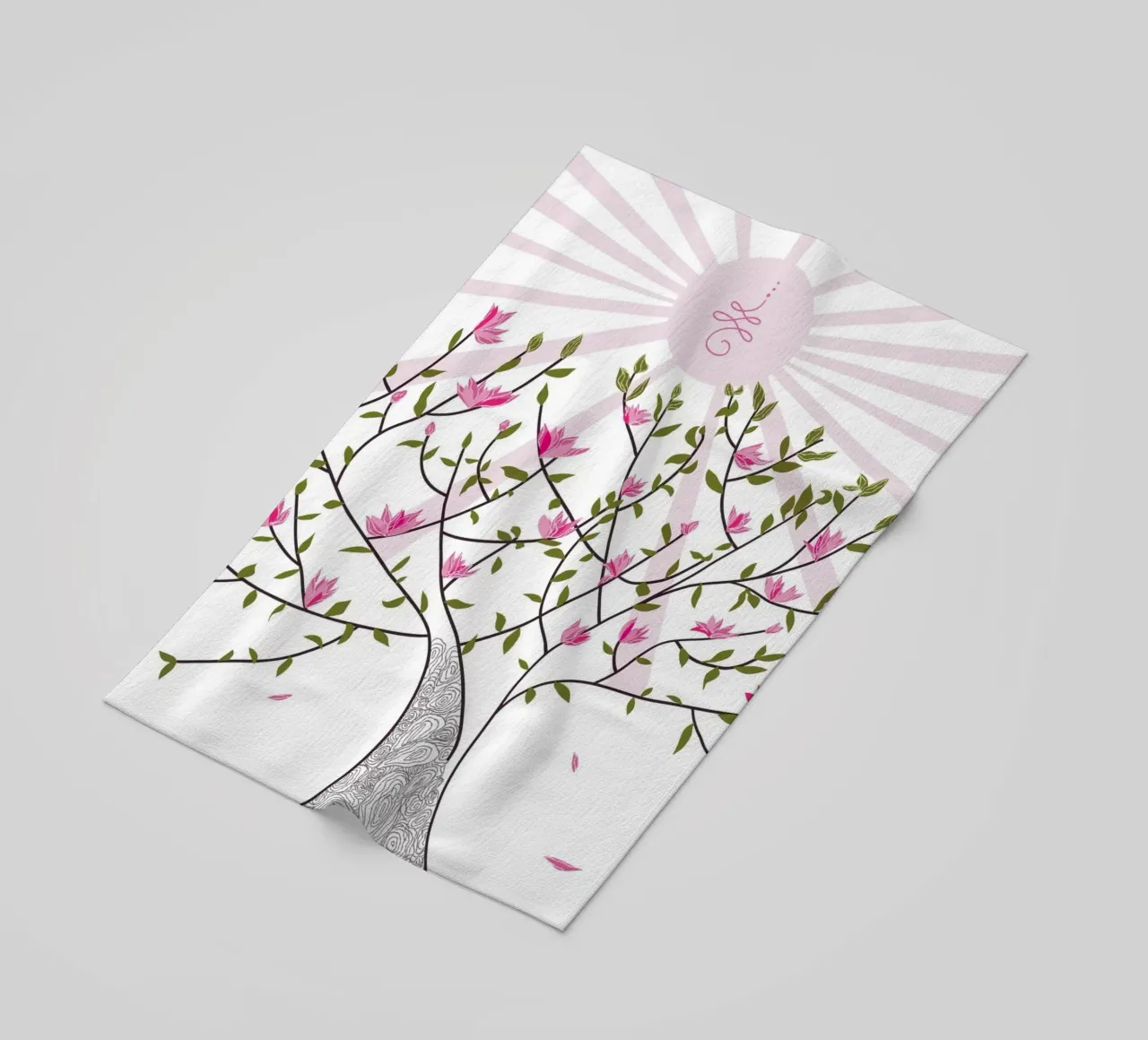 Tree of life beach towel by Mandalla Illustration
