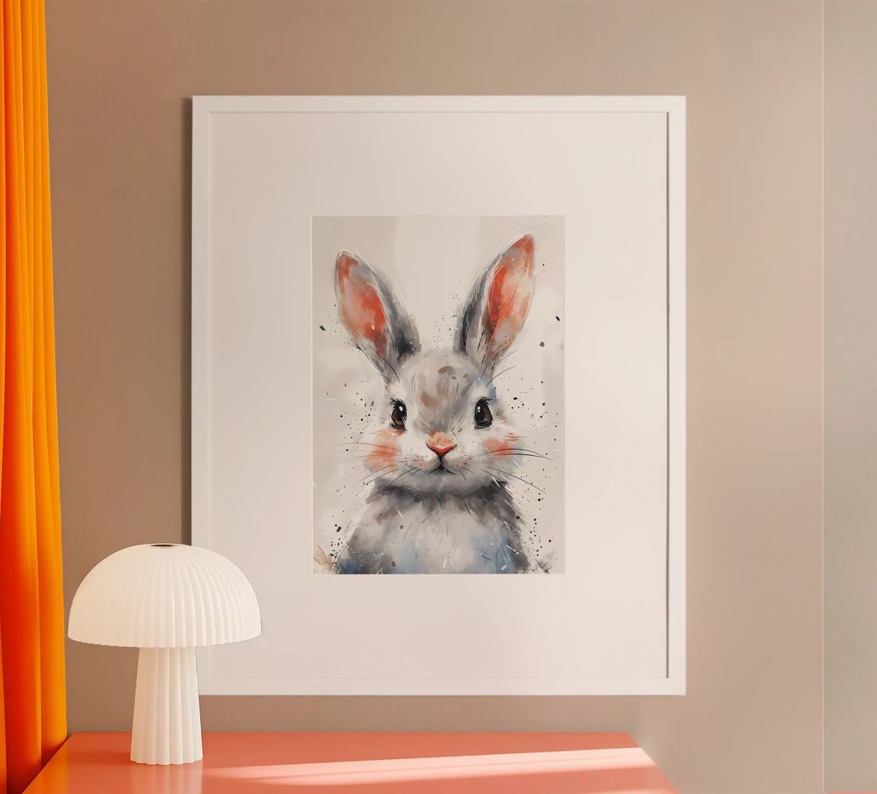 Whiskered Fluff - Sanfte Kaninchenkunst Poster von Manh beo