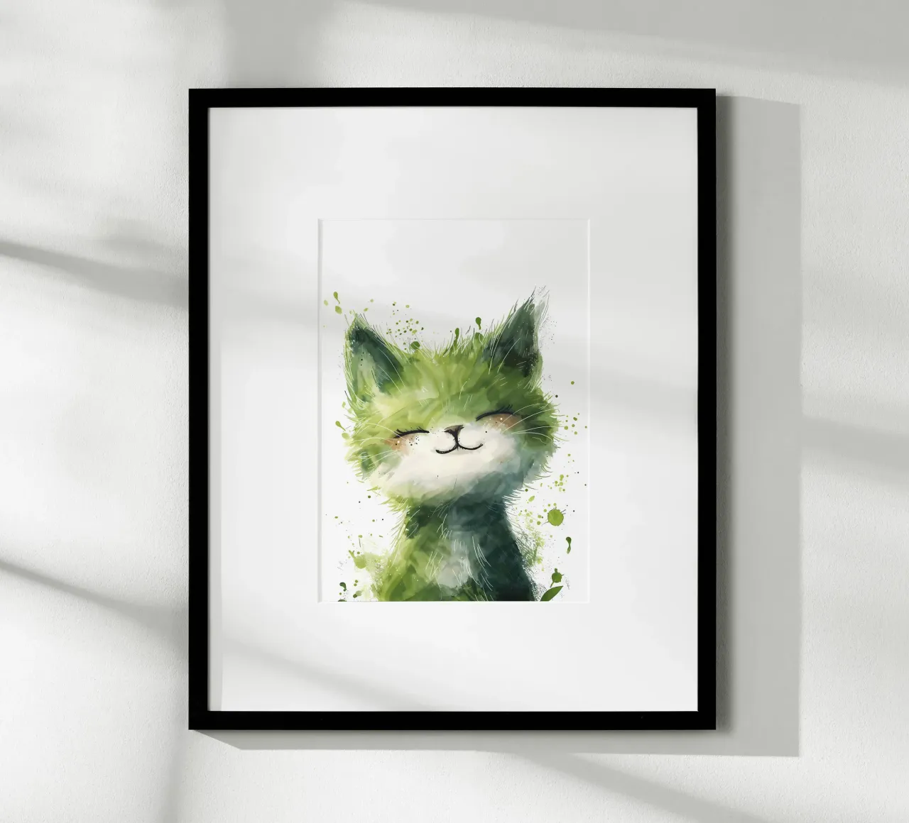 Zen Garden Kitty poster with plastic frame by Manh beo