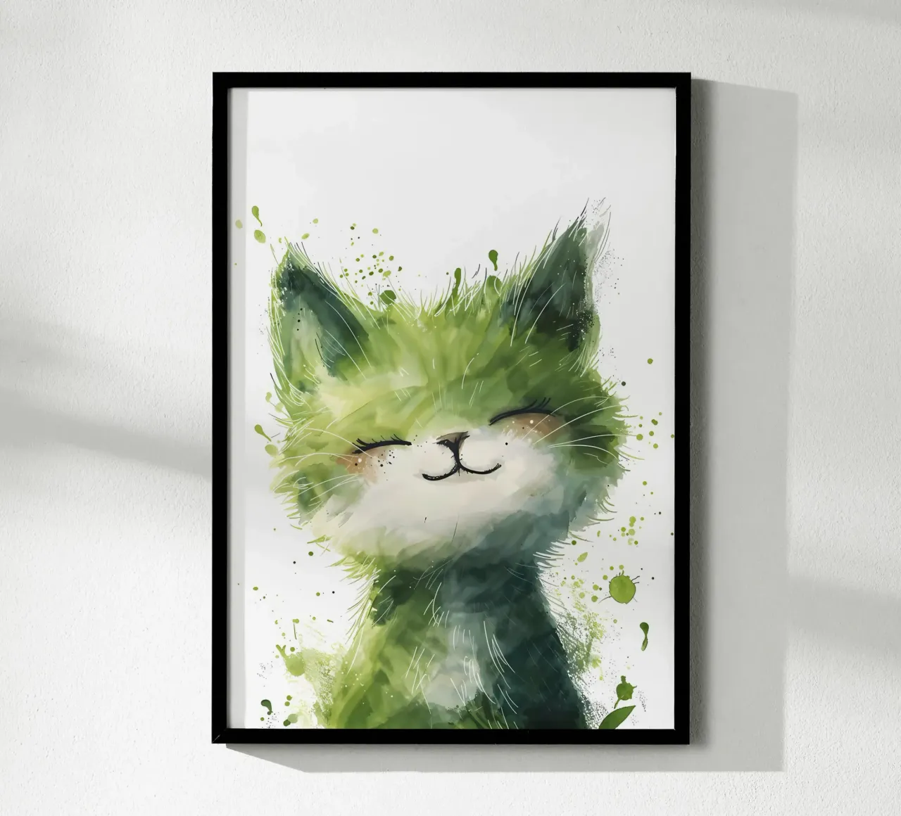 Zen Garden Kitty poster with plastic frame by Manh beo