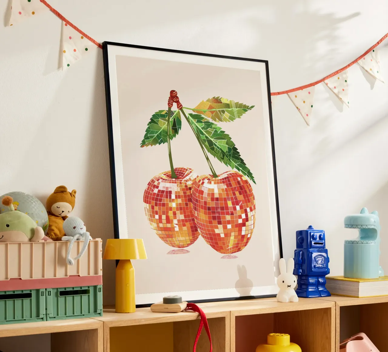 Kirschen Disco Ball Kirsche Kunst Poster von Peaches Art Prints