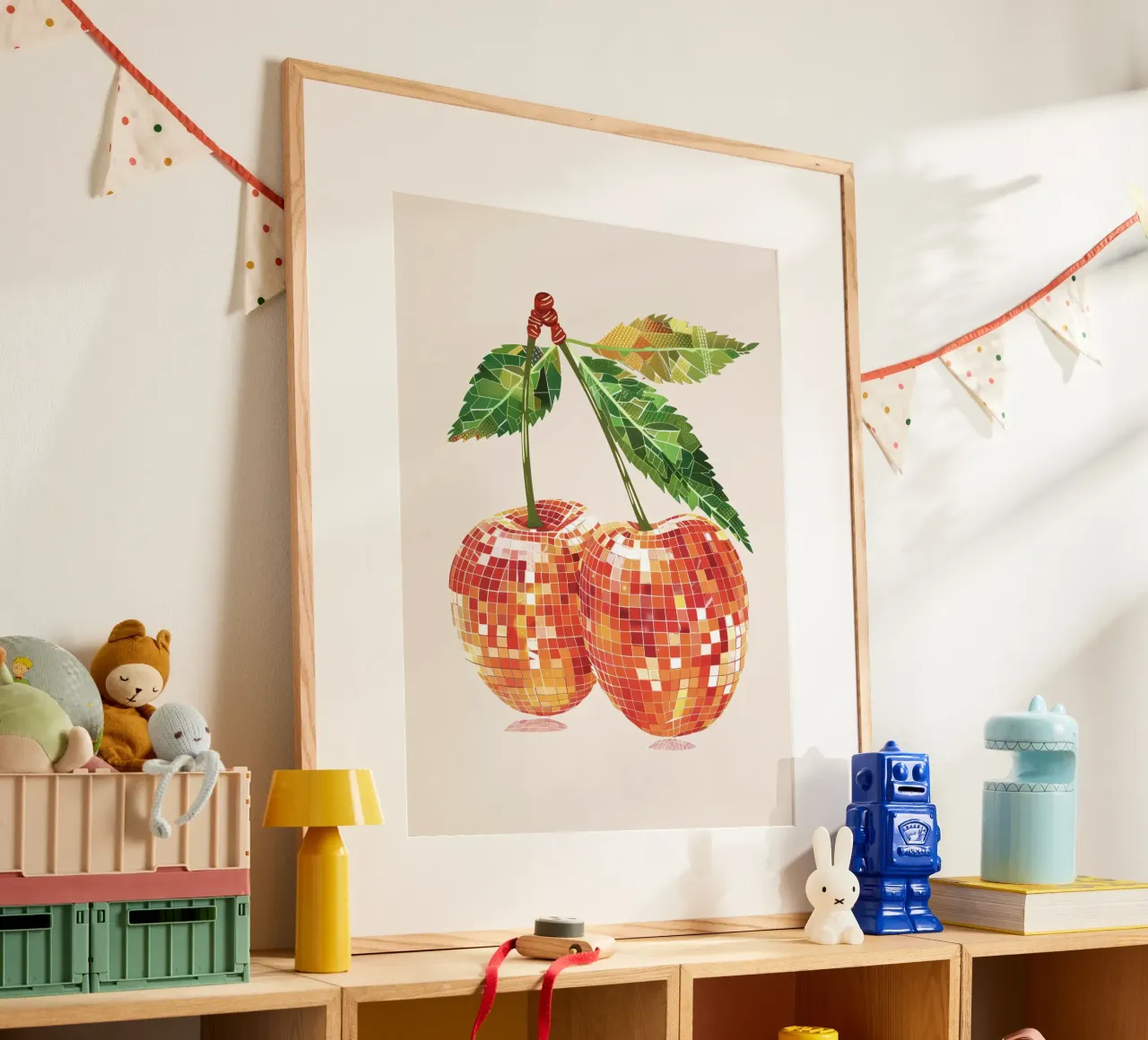 Kirschen Disco Ball Kirsche Kunst Poster von Peaches Art Prints