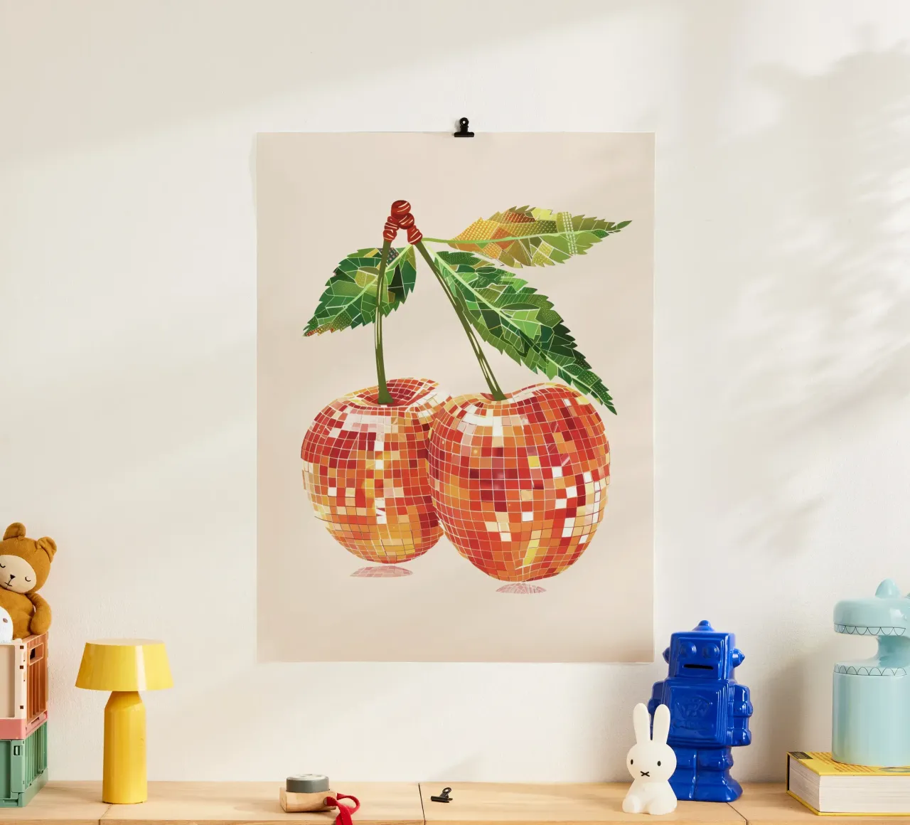 Kirschen Disco Ball Kirsche Kunst Poster von Peaches Art Prints