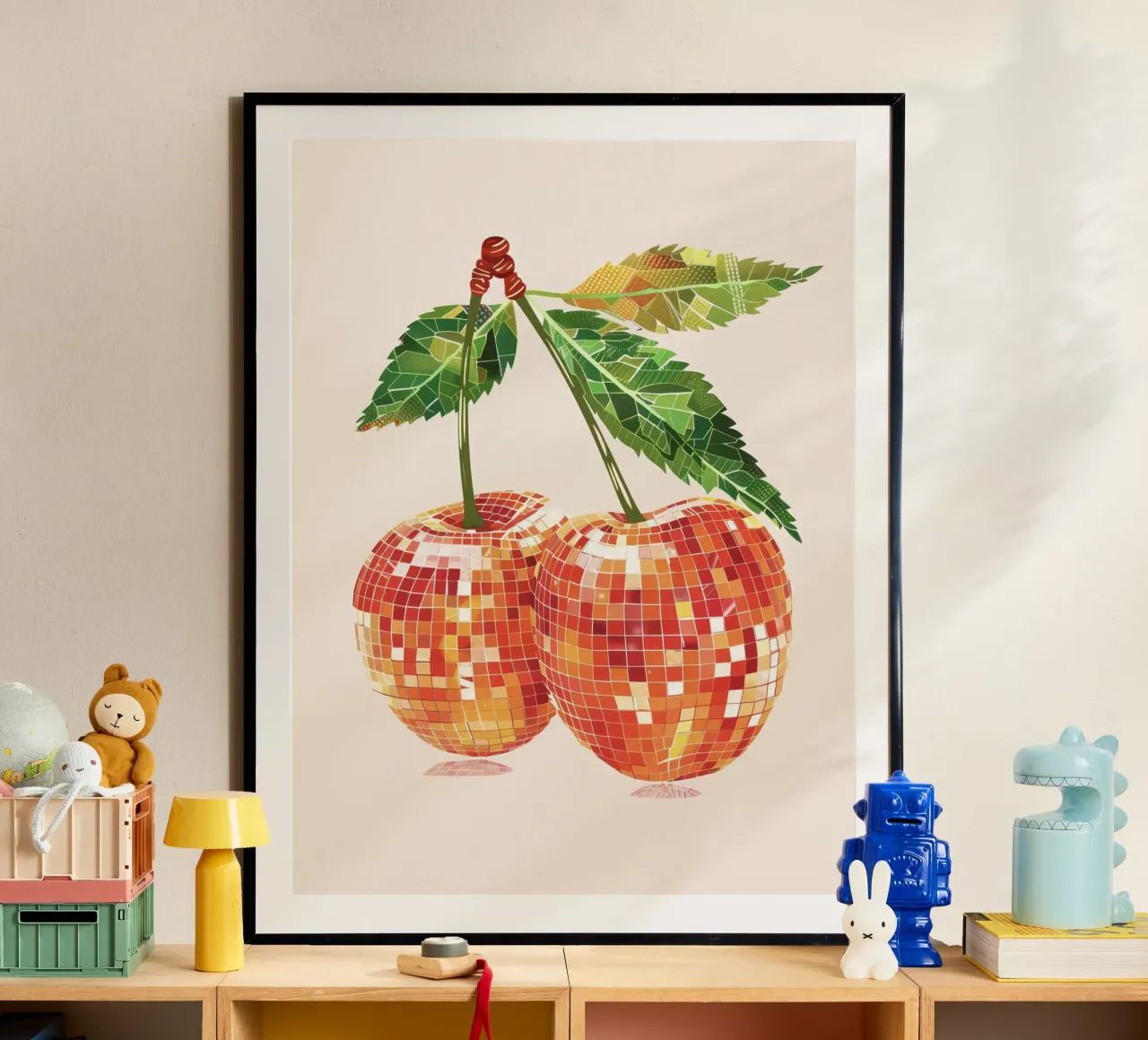 Kirschen Disco Ball Kirsche Kunst Poster von Peaches Art Prints