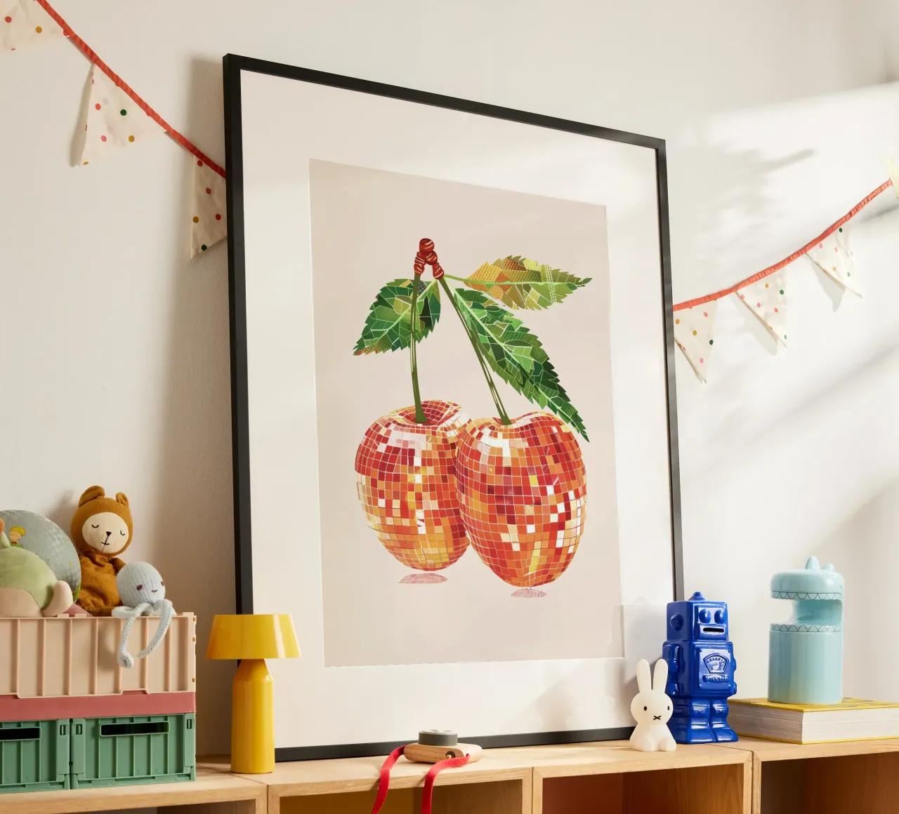 Kirschen Disco Ball Kirsche Kunst Poster von Peaches Art Prints