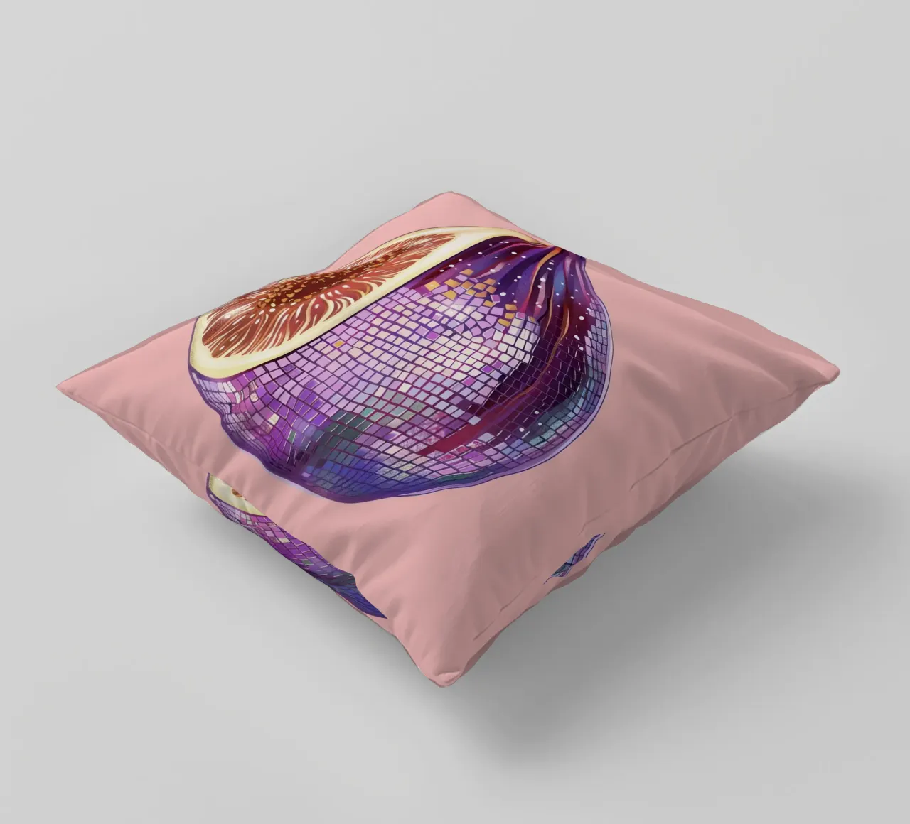 Fico, Disco Ball in rosa cuscino da Peaches Art Prints
