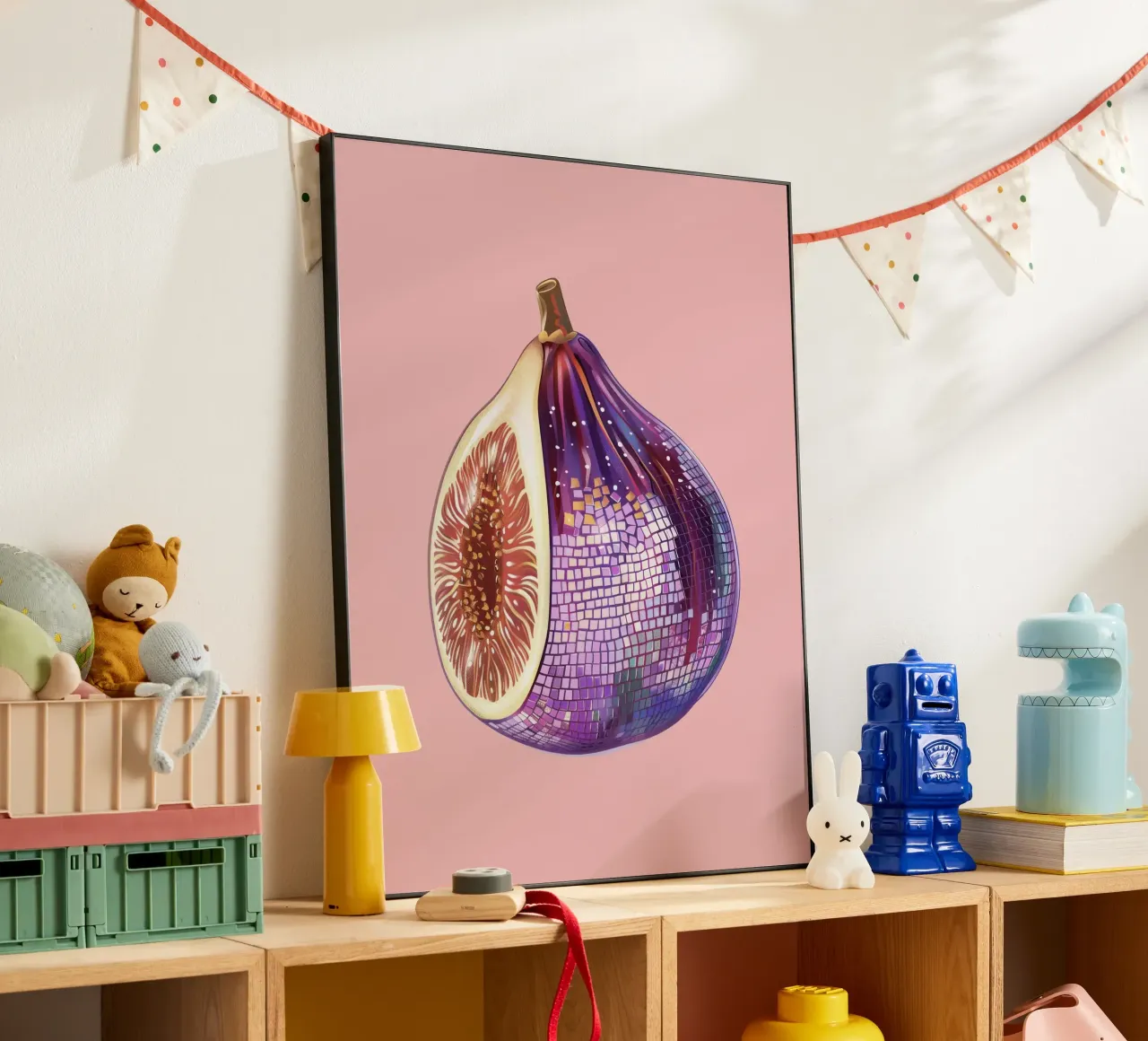 Fico, Disco Ball in rosa alluminio dibond da Peaches Art Prints