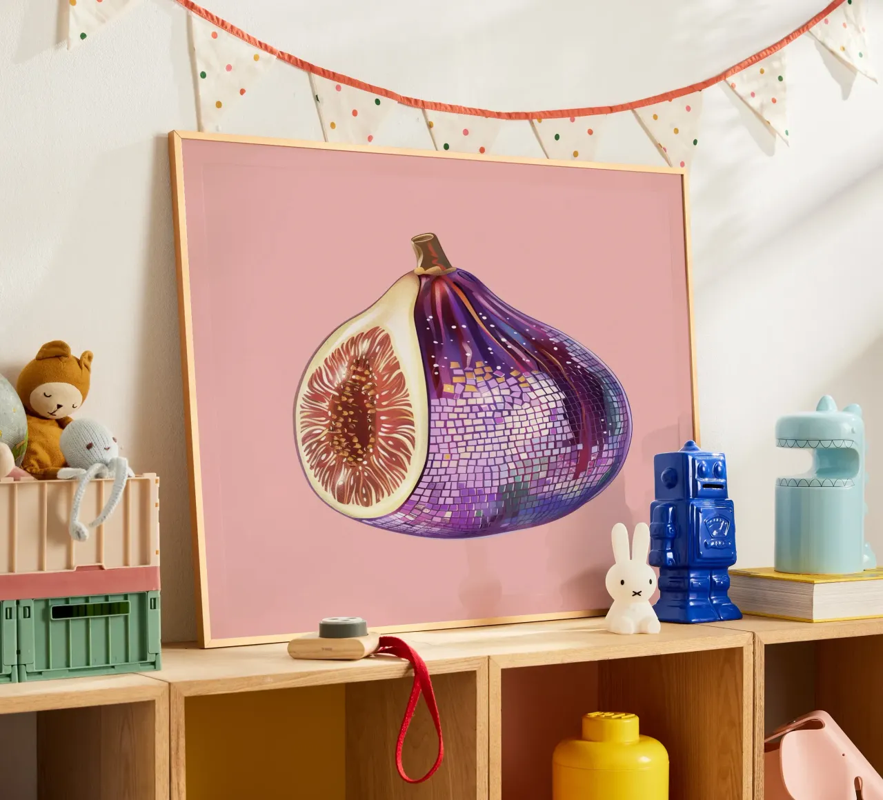 Fico, Disco Ball in rosa carta hahnemühle da Peaches Art Prints