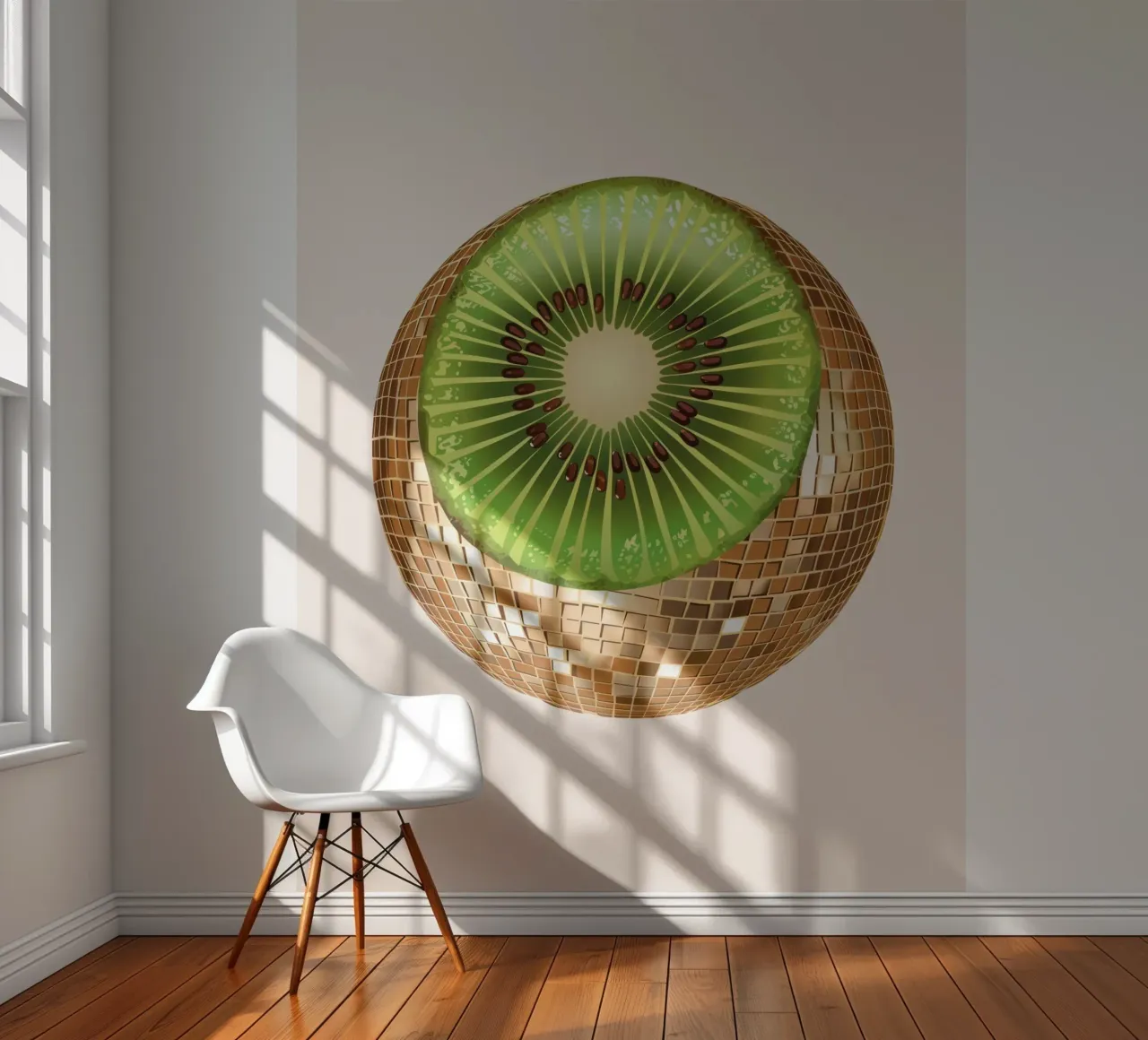 Kiwi, frutta Disco Ball Art carta da parati fotografica da Peaches Art Prints