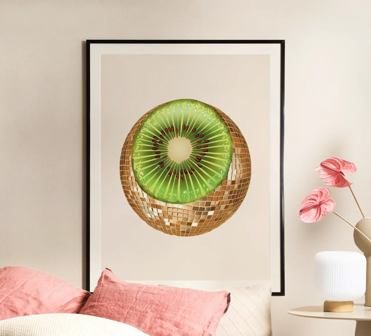 Kiwi, frutta Disco Ball Art carta hahnemühle da Peaches Art Prints