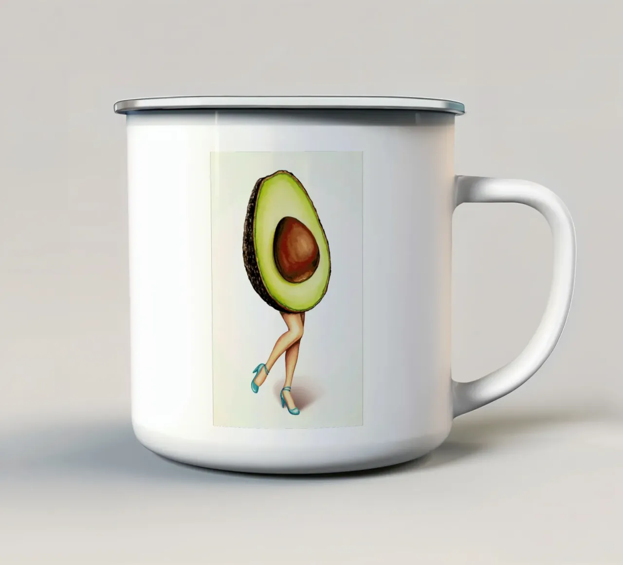 Fruit Stand - Avocado tazza in smalto da Kelly Gilleran