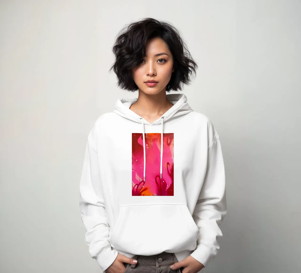 Graffiti pink felpa con cappuccio da Flo Klein