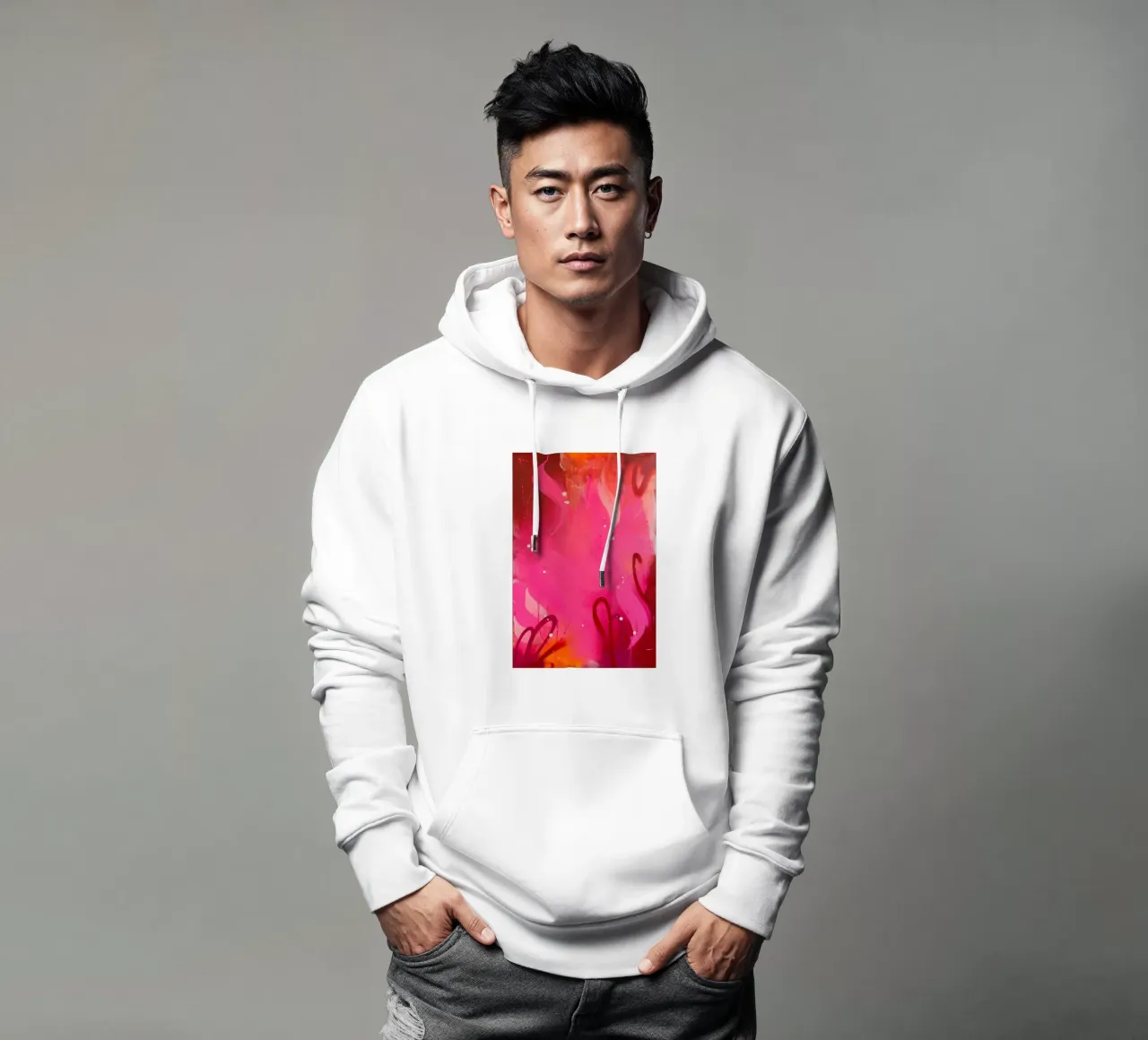 Graffiti pink felpa con cappuccio da Flo Klein