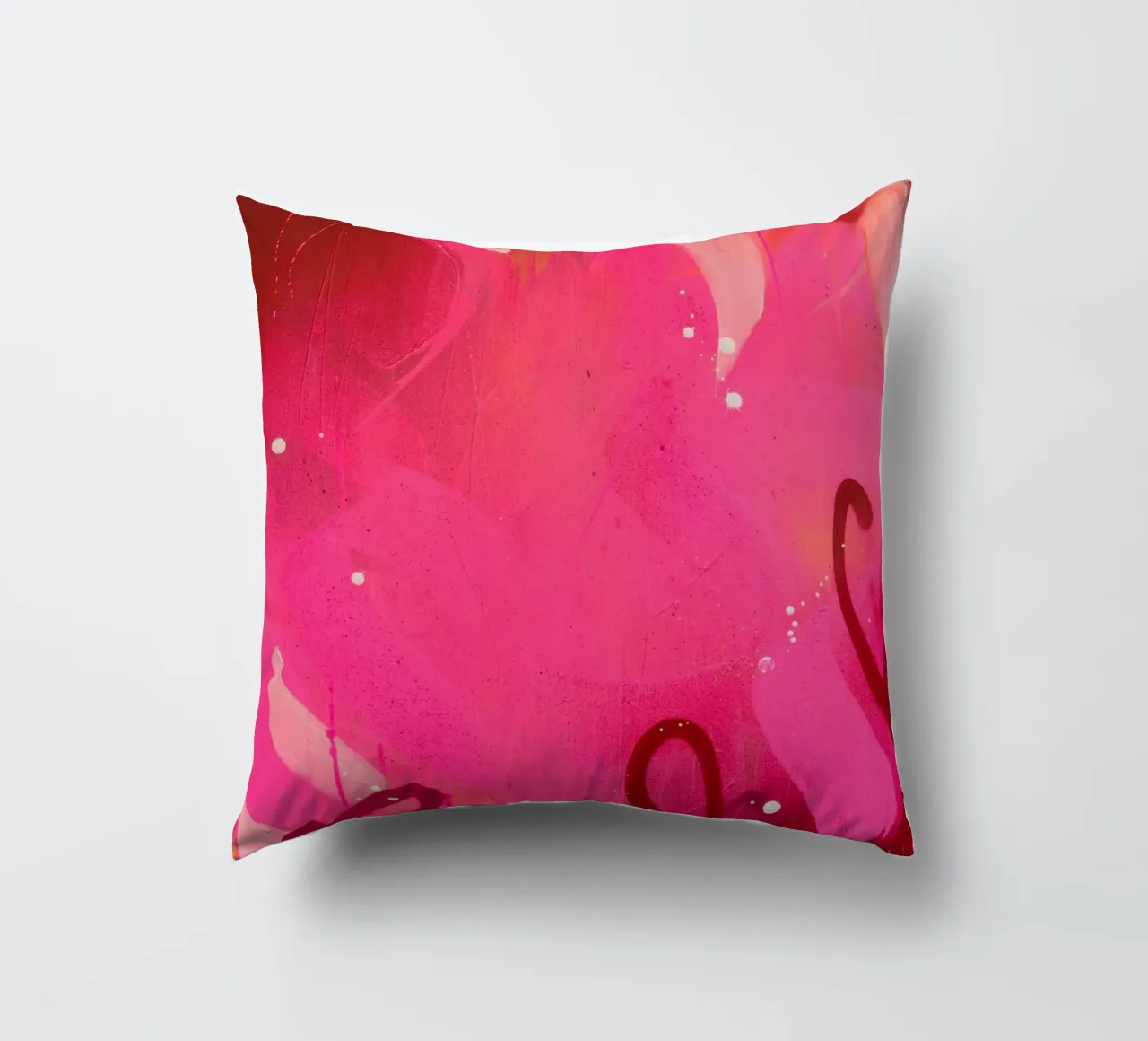 Graffiti pink decorative cushion by Flo Klein