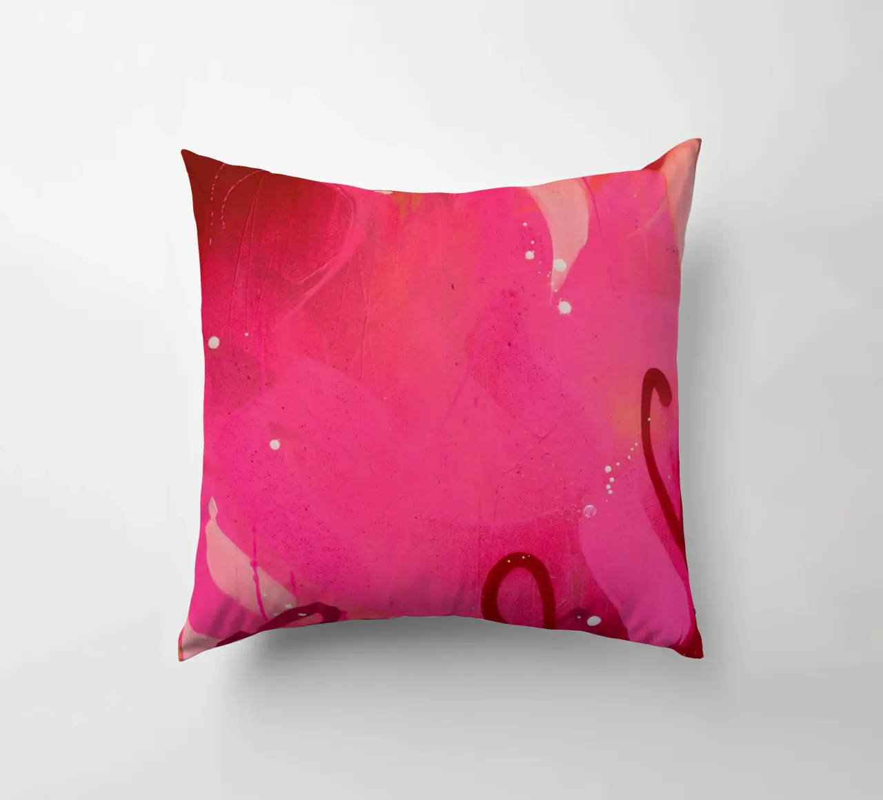 Graffiti pink decorative cushion by Flo Klein
