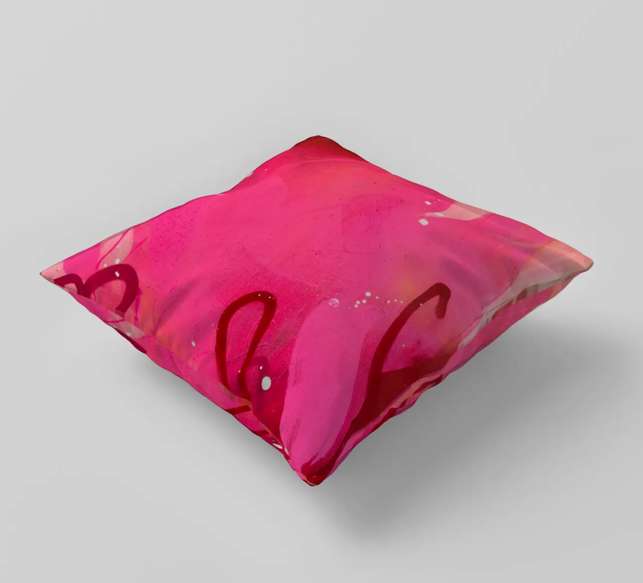 Graffiti pink decorative cushion by Flo Klein