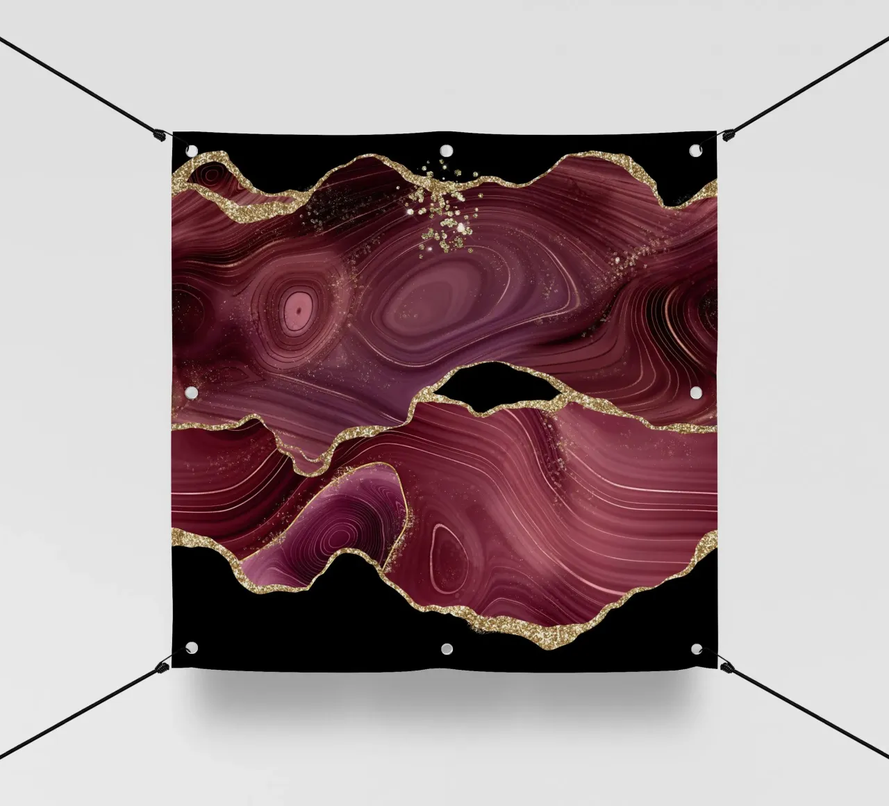 Texture agata glitterata borgogna e oro 03 telo in pvc da Gemstone Textures