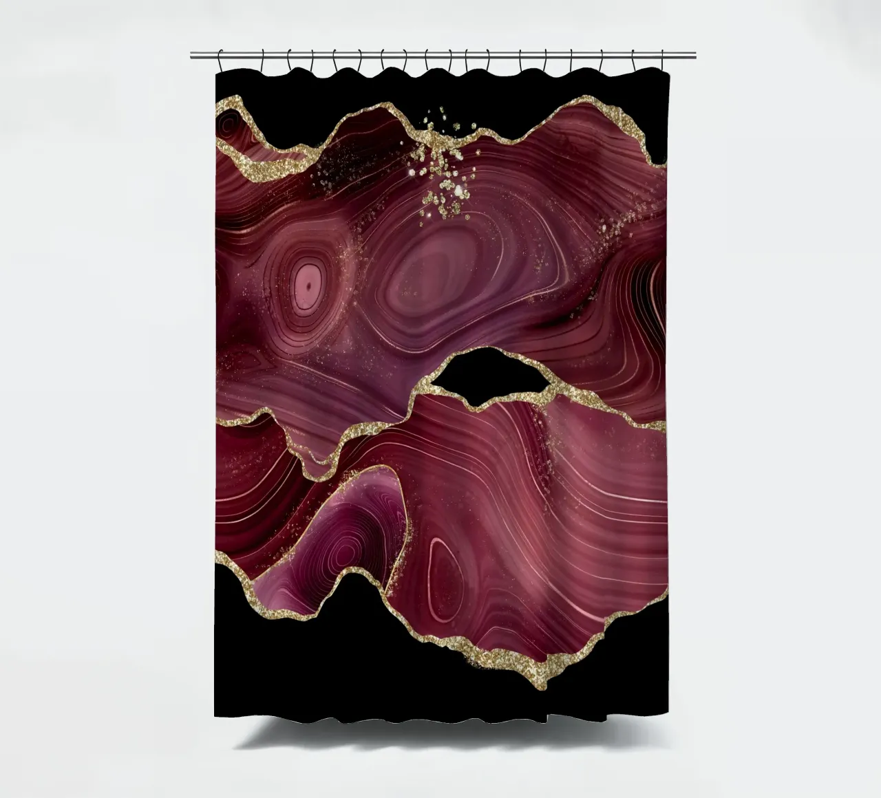 Texture agata glitterata borgogna e oro 03 tenda da doccia da Gemstone Textures