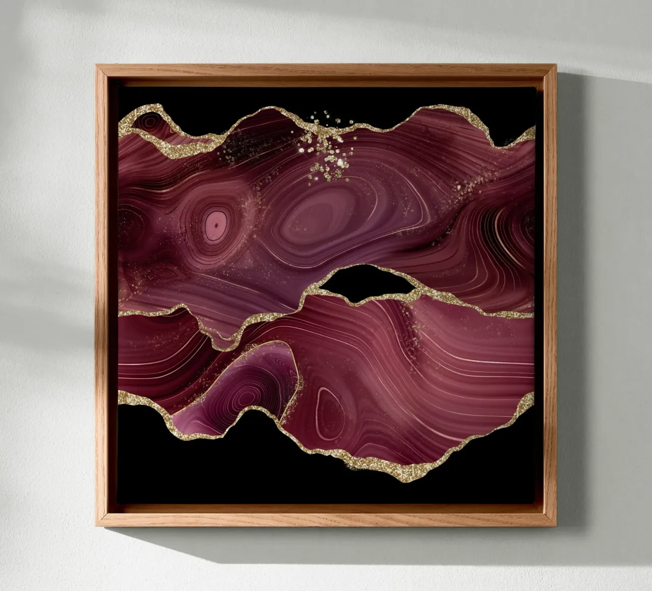 Texture agata glitterata borgogna e oro 03 tela con Cornice a cassetta da Gemstone Textures